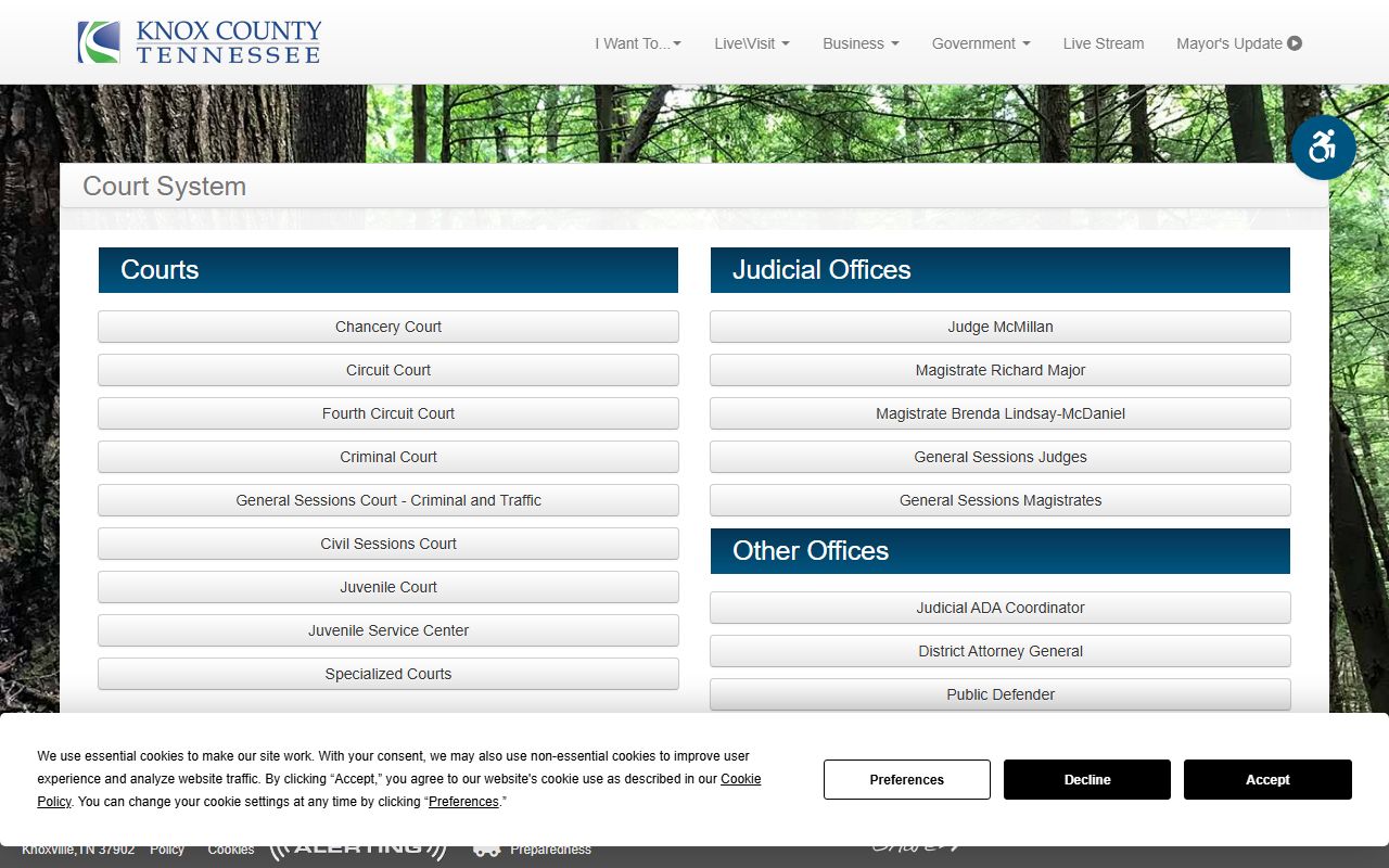 Knox County Family Court Records courthouse and court system resource