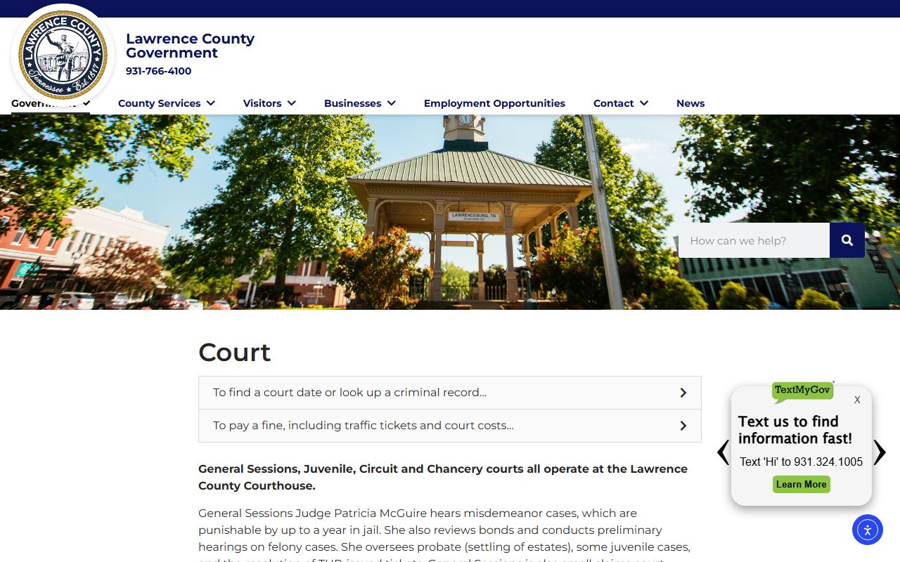 Lawrence County Family Court Records county court and records resource