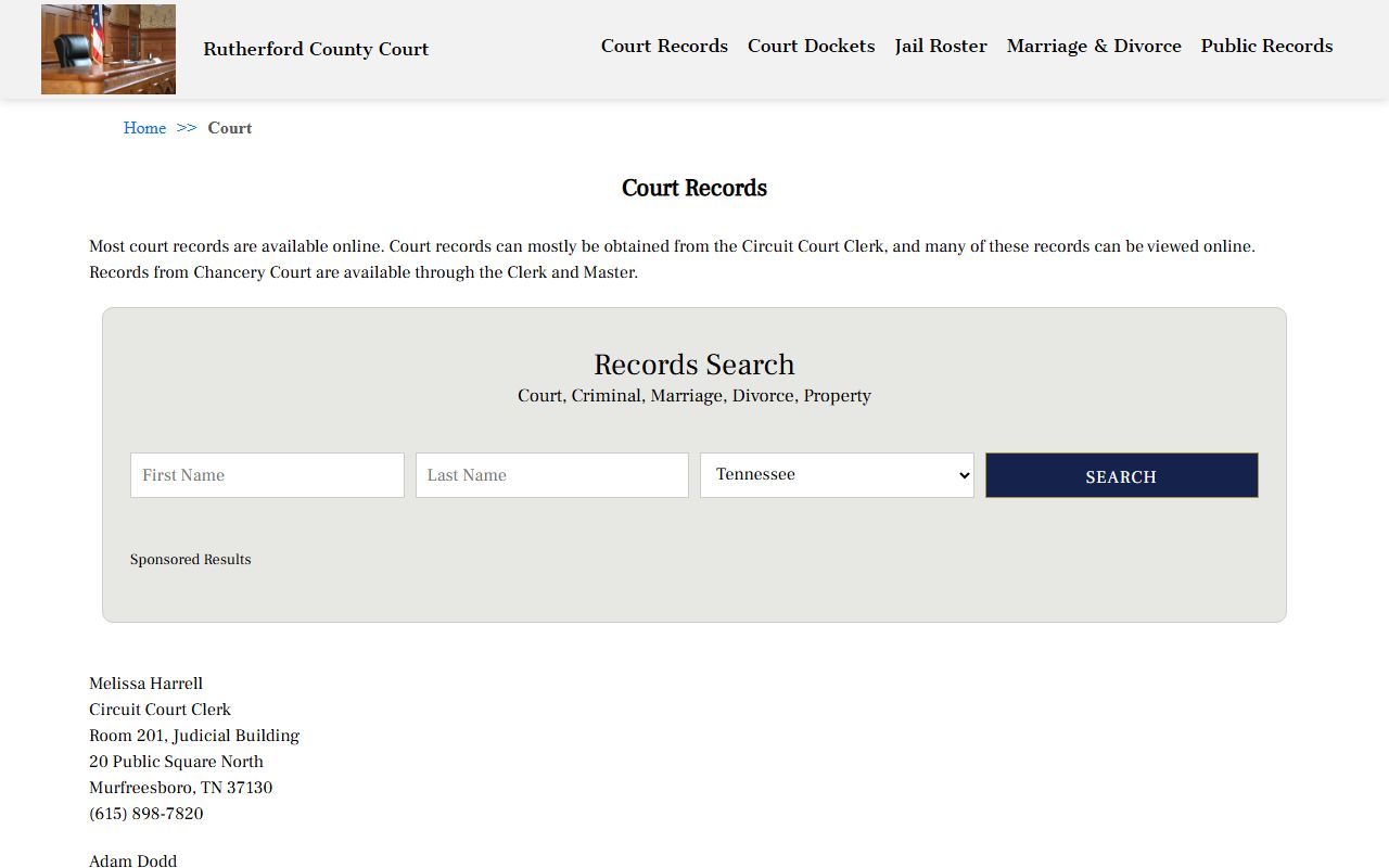 Rutherford County Family Court Records county records portal and courthouse resource