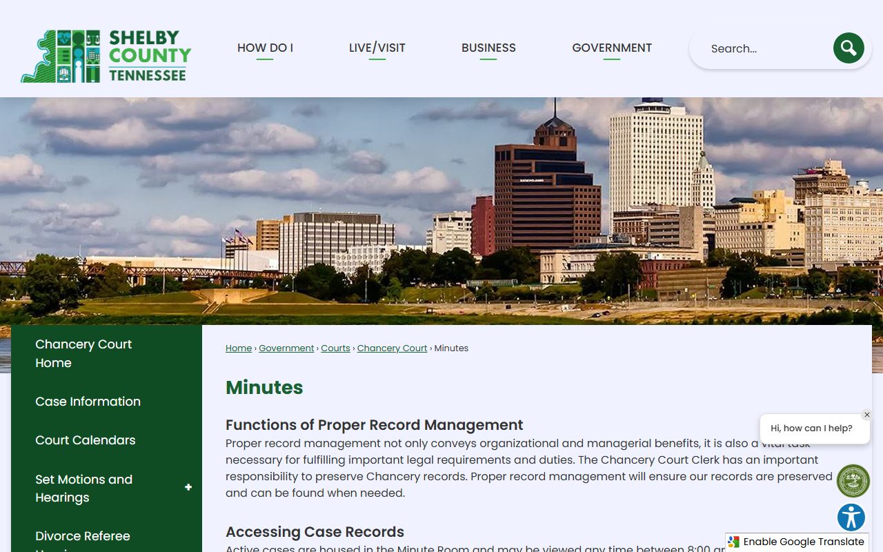 Shelby County Family Court Records resource from Tennessee courts