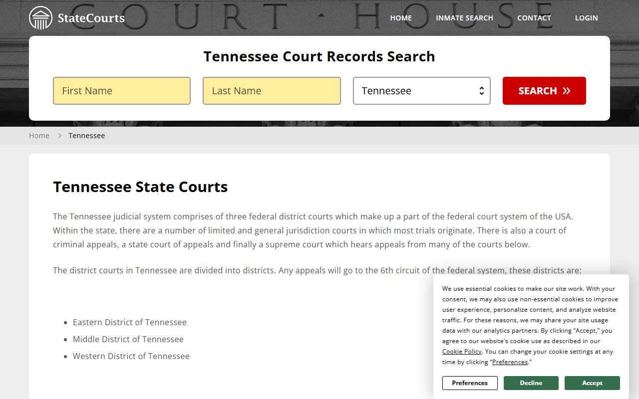 Tennessee Family Court Records public access and restrictions overview